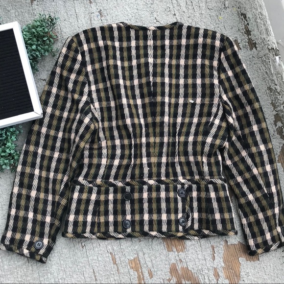 Giorgio Armani Vintage Tweed Check Blazer - Picture 7 of 8